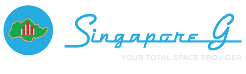 Singapore G official logo in blue with white 'Your Total Space Provider' tagline