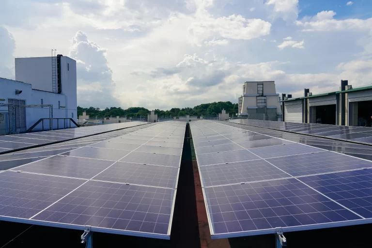 Solar panel field located on rooftop of the Singapore G building, to help provide backup power and in efforts to integrate sustainability into our daily operations